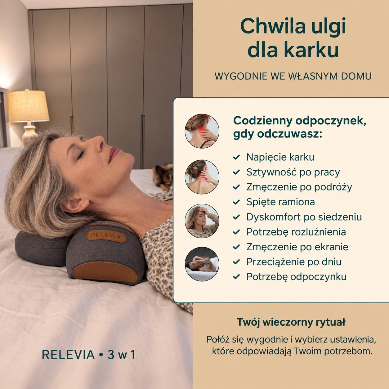Relevia — domowy odpoczynek i funkcje urządzenia